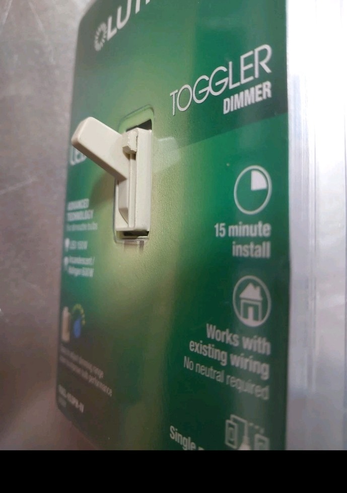 Lutron Electronics TGCL-153PH-IV On/Off Wall Switch - Ivory Toggler Dimmer — HHCResell item photo 6